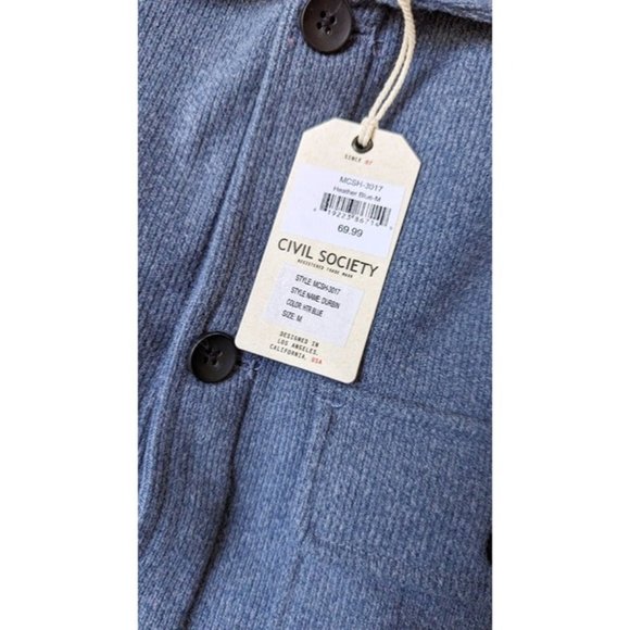 NWT Civil Society Durbin Men's Relaxed Knit Shirt Jacket Blue Size M (MSRP $119) - Picture 3 of 5